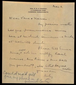 Ruby C. Emerson to Jane Letter, March 5, 1926