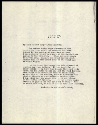 Unknown to Ruby C. Emerson Letter, August 9, 1926
