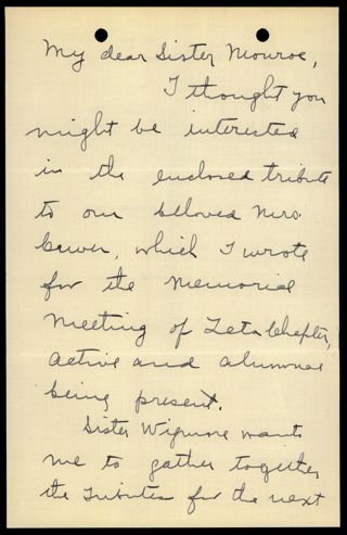 Grace M. Smith to Lorah S. Monroe Letter, March 20, 1926