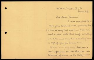 Mary Low Carver to Emma E. Kinne Letter, May 27, 1924