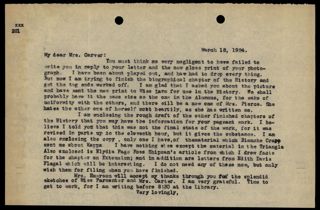 Emma E. Kinne to Mary Low Carver Letter, March 18, 1924