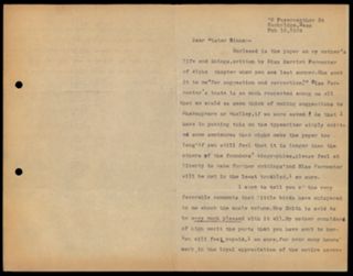Ruby C. Emerson to Emma E. Kinne Letter, February 18, 1924