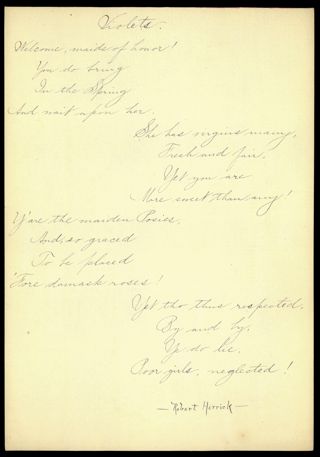 Violets - Robert Herrick Poem