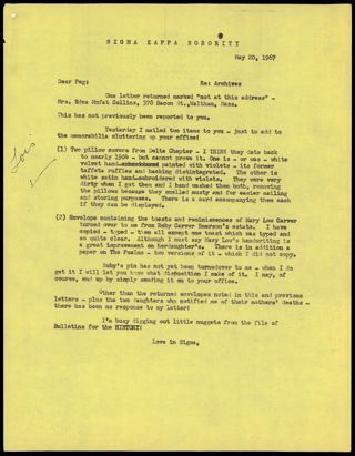 Lillian M. Perkins to Margaret H. Taggart Letter, May 20, 1967