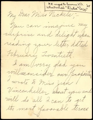 Mary Wright to Betsy Nickels Letter, February 24, 1902