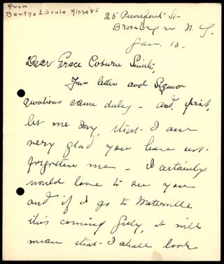 Bertha L. Soule to Grace M. Smith Letter