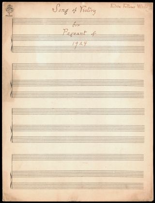 Song of Victory Score, c. 1924