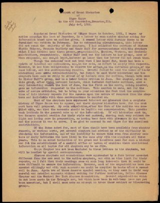 Report of Grand Historian of Sigma Kappa to the 43rd Convention, July 4-7, 1922