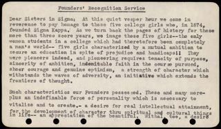 Founders' Recognition Service Speech