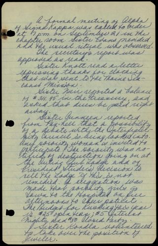 Formal Alpha Chapter Meeting Minutes, September 21, 1961