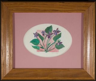 Framed Violets Painting, June 1989