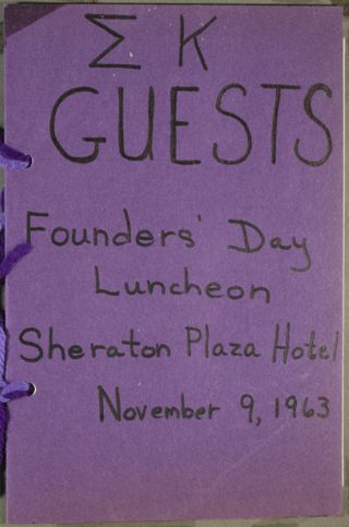 Boston MA Alumnae Chapter Founders' Day Luncheon Guest Book, November 9, 1963