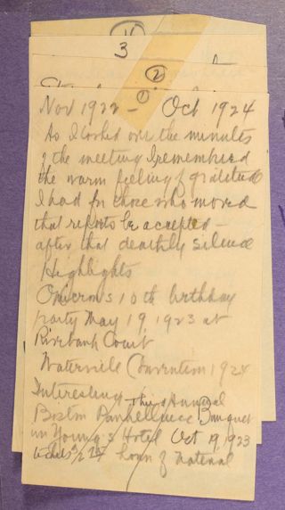 As I Looked Over the Minutes Notes, November 1922-October 1924