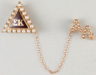 Dorothy Hathaway Crown Pearl Badge with Alpha Lambda Guard