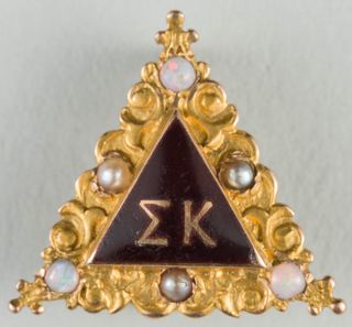 Virginia Eveland Crown Pearl Badge with Opal Points