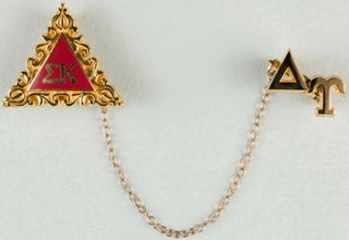 Nicole Cooper Gold Scroll Badge with Delta Upsilon Guard, October 3, 1993