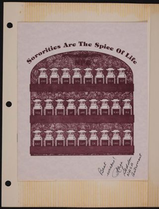 Sororities Are the Spice of Life: Panhellenic Alumnae Awards Luncheon, July 25, 1986