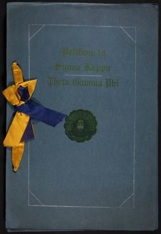 Petition to Sigma Kappa from Theta Gamma Phi, c. 1922