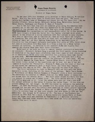 History of Sigma Kappa