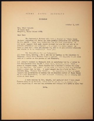 Lillian Perkins to Beverly Roberts Letter, October 8, 1970