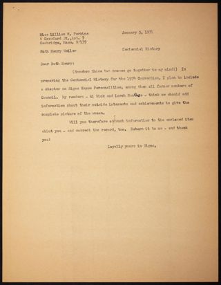 Lillian Perkins to Ruth Weiler, January 5, 1971