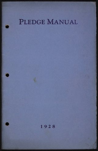Pledge Manual, 1928