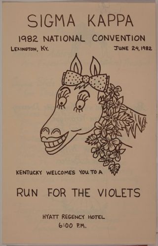 Run for the Violets: Convention Welcome Dinner Program, June 24, 1982