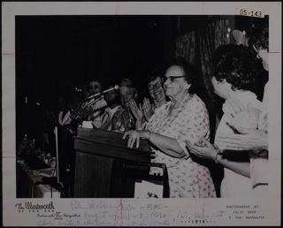 Lillian Perkins Giving a Toast At a Convention Banquet Photograph, June 1974