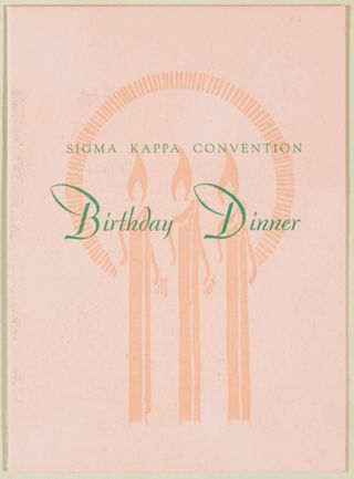 Sigma Kappa Convention Birthday Dinner Program, July 6, 1952