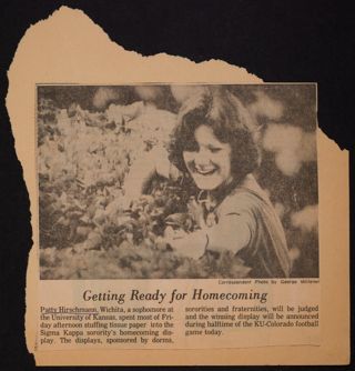 Getting Ready for Homecoming Newspaper Clipping, 1970s