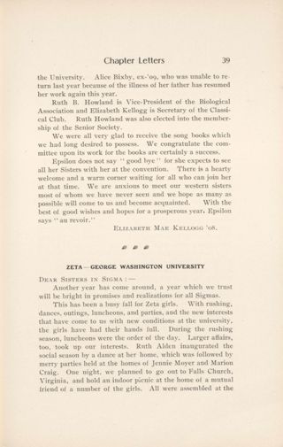 Chapter Letters: Zeta - George Washington University, December 1907