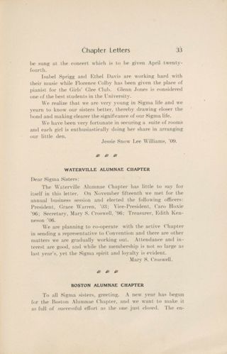 Chapter Letters: Boston Alumnae Chapter, March 1908