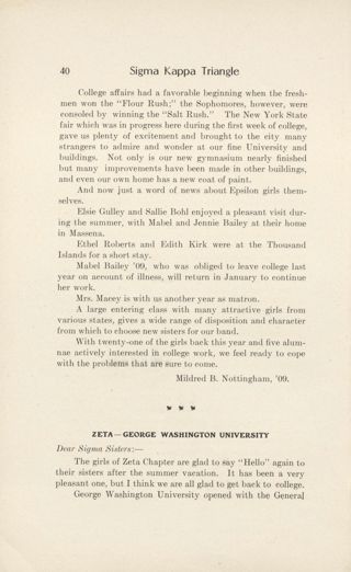 Chapter Letters: Zeta - George Washington University, October 1908