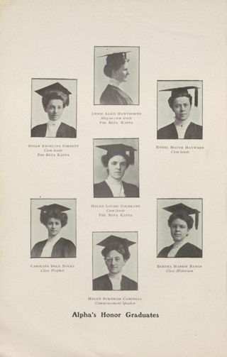 Alpha's Honor Graduates Photograph, June 1908