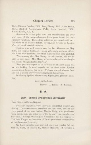 Chapter Letters: Zeta - George Washington University, July 1909