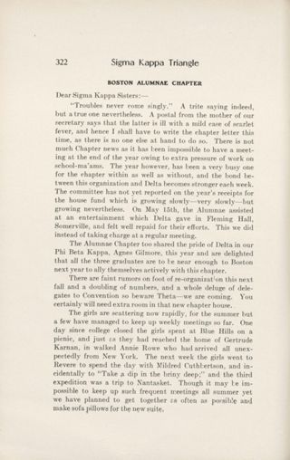 Chapter Letters: Boston Alumnae Chapter, July 1909