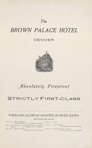 The Brown Palace Hotel Advertisement, November 1911