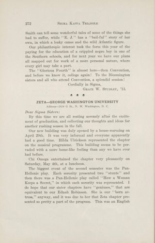 Chapter Letters: Zeta - George Washington University, August 1912