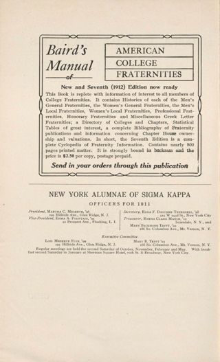 Baird's Manual of American College Fraternities Advertisement, May 1913