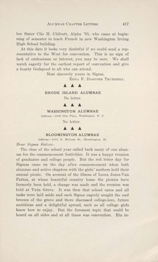 With Our Alumnae Chapters: Alumnae Chapter Letters: Rhode Island Alumnae, September 1913