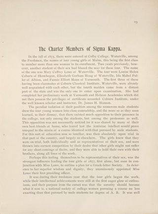 The Charter Members of Sigma Kappa