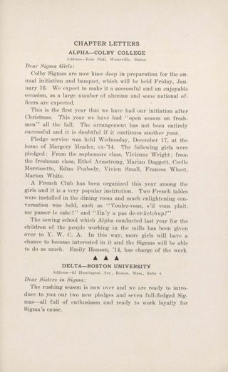 With Our Active Chapters: Chapter Letters: Alpha - Colby College, March 1914