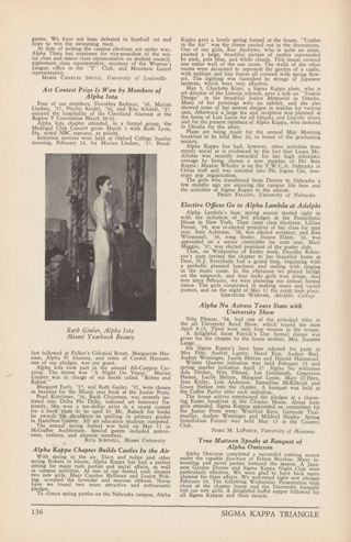 With Our College Chapters: Alpha Kappa Chapter Builds Castles in the Air; With Our College Chapters: Elective Offices Go to Alpha Lambda at Adelphi; With Our College Chapters: Alpha Nu Actress Tours State With University Show; With Our College Chapters: True Mattoon Speaks at Banquet of Alpha Omicron