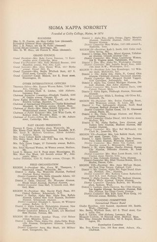 Sigma Kappa Sorority Directory, June 1935