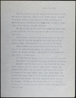 Puget Sound Association Corporation Board Meeting Minutes, April 6, 1948