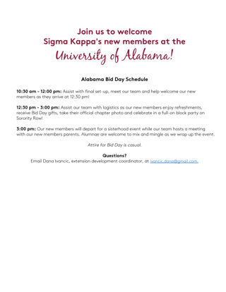 Alabama Bid Day Flier, Fall 2018