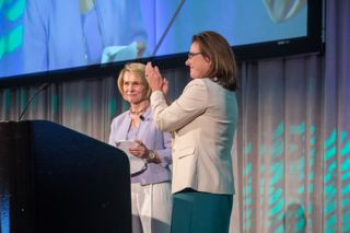 Cheri De Jong and Rhea Seddon on Stage Photograph 1, July 8, 2016