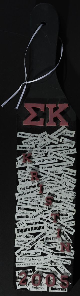 Kristin Hilde Sigma Kappa Paddle, 2005