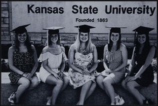 Marissa Pop and Four Theta Tau Chapter Members With University Sign Photograph, c. 2013