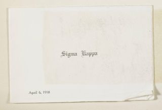 Sigma Kappa Mu Chapter Initiation Banquet Program, April 6, 1918